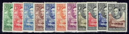 Botswana And Bechuanaland Bechuanaland 1938 Kgvi Set Of 11 Fine Mint